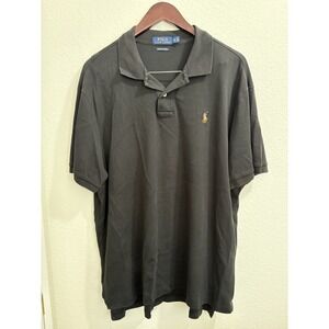 Polo Ralph Lauren Pima Soft Touch Black Mens Polo Shirt Size XL